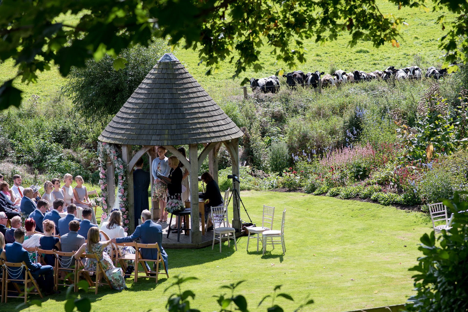 outdoor ceremony at priston mill