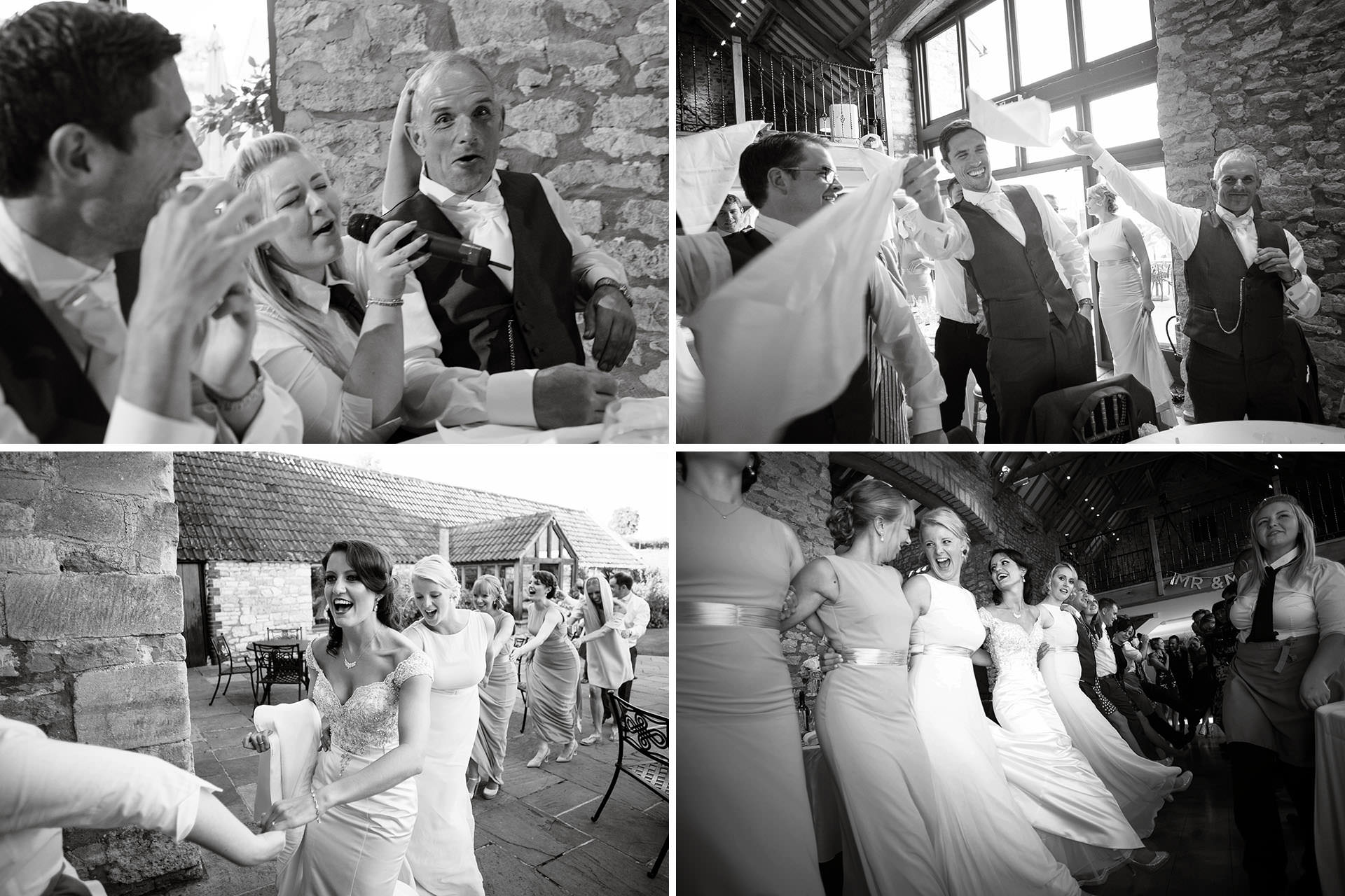 singing waitres at priston mill wedding